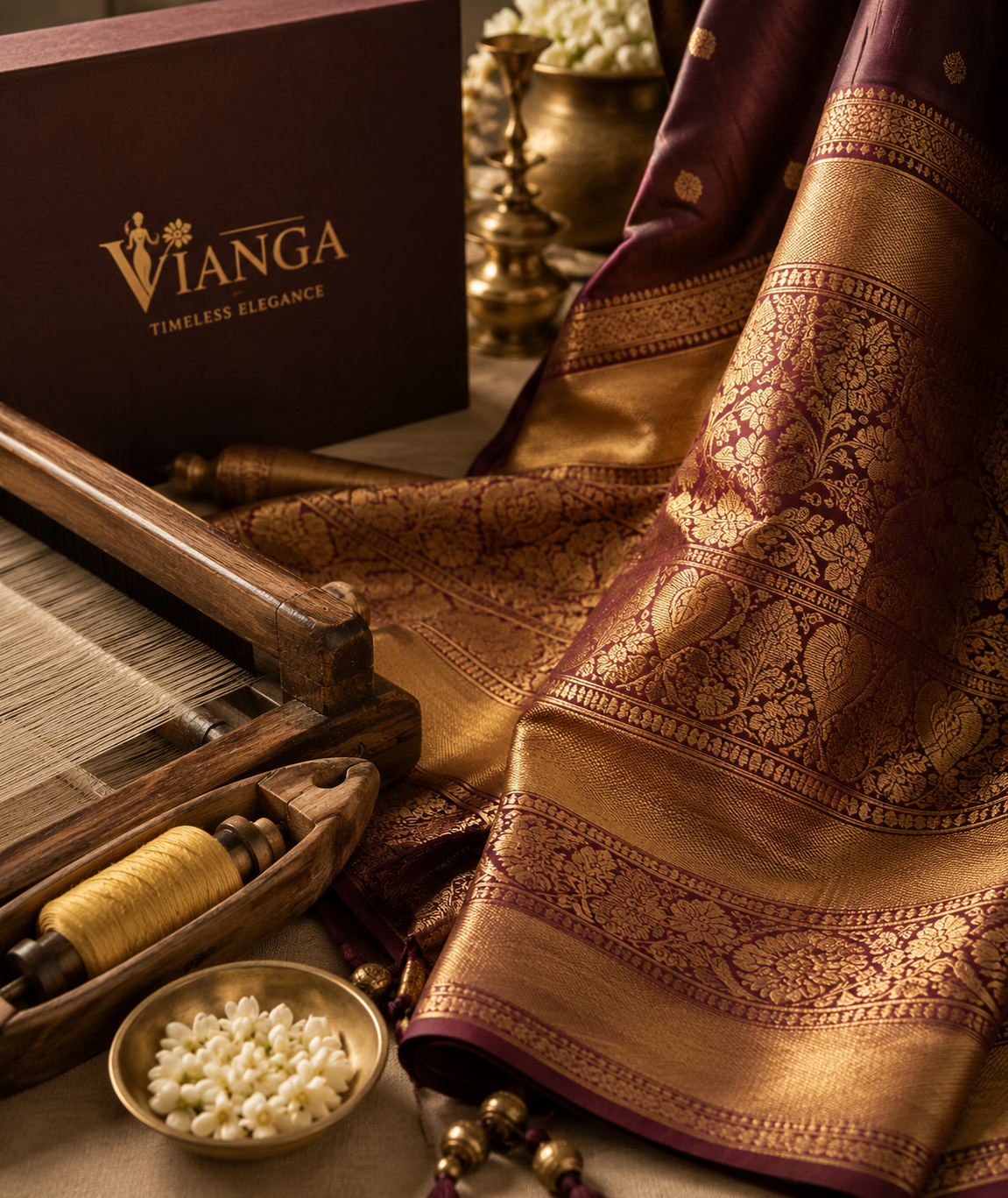 Timeless Elegance in Silk and Gold